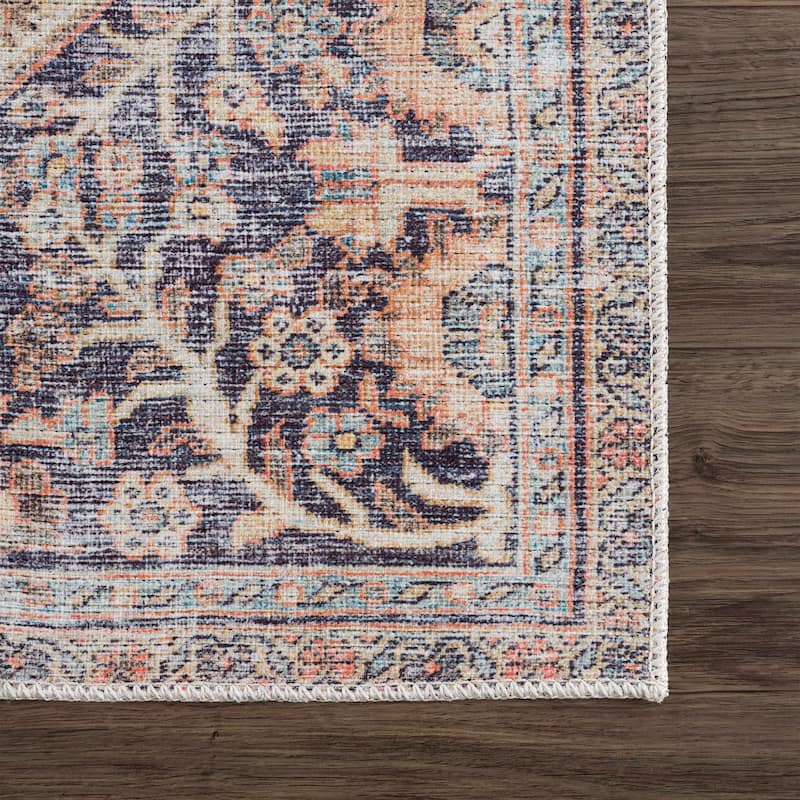 Hauteloom Georgia Machine Washable Persian Oriental Traditional Area Rug