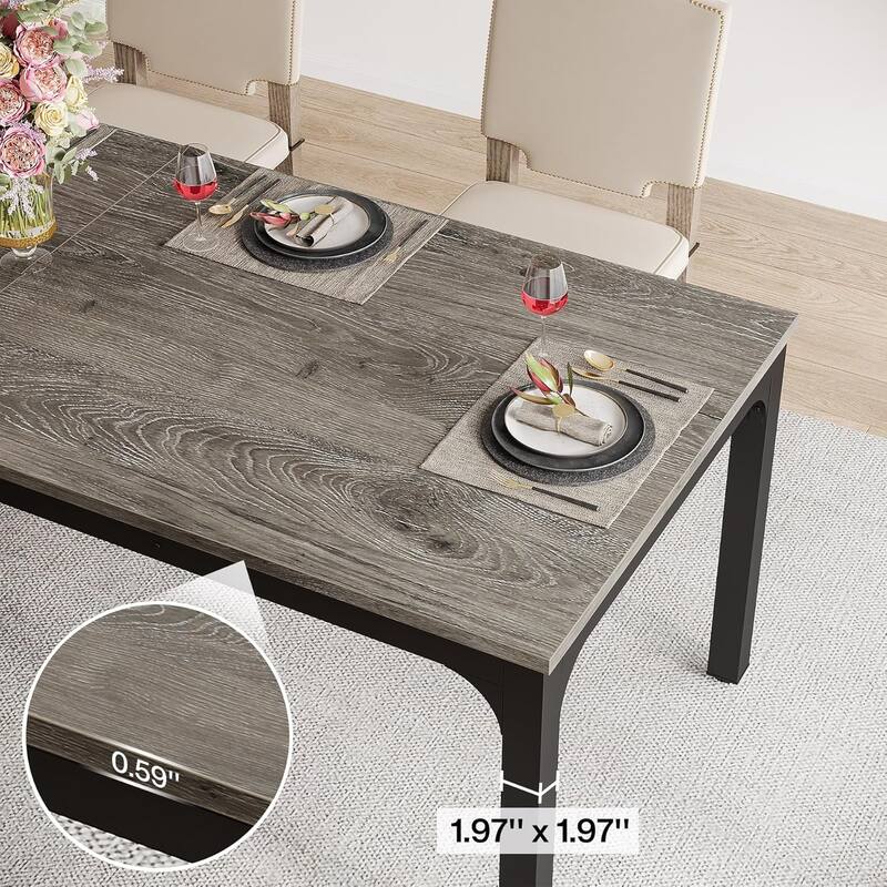78.7" Rectangular Dining Table, Wood Kitchen Table for Home, Restaurant, Cafe, Office, Apartment, Bakery