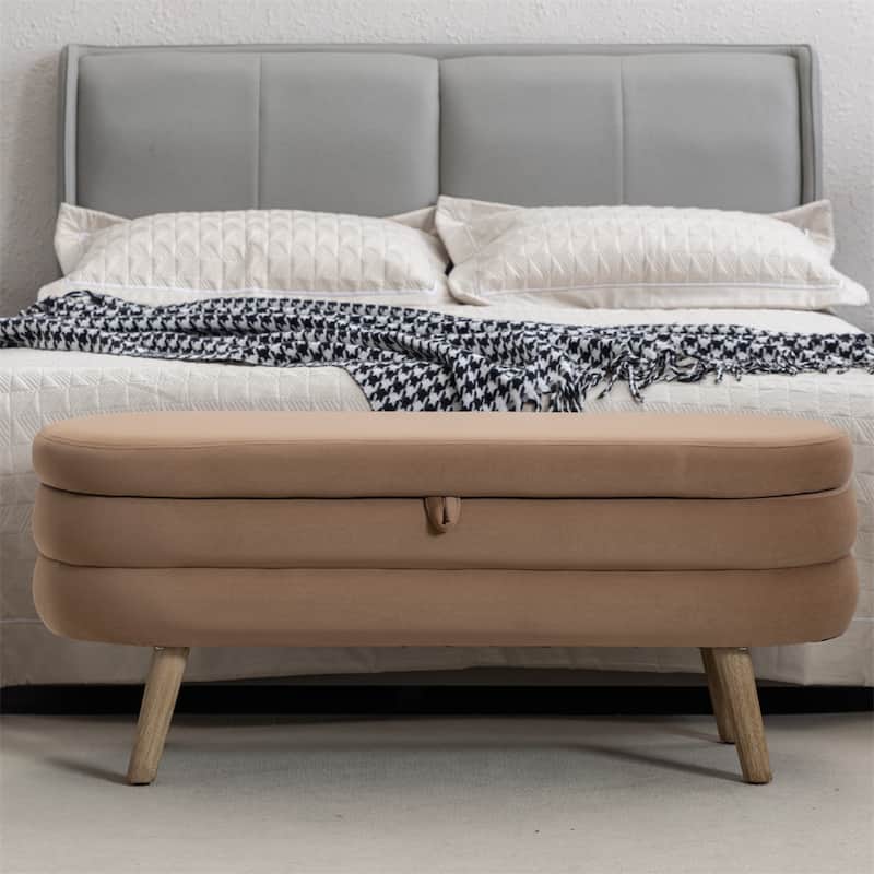 Storage Bench Bedroom Bench With Wood Legs For Living Room Bedroom