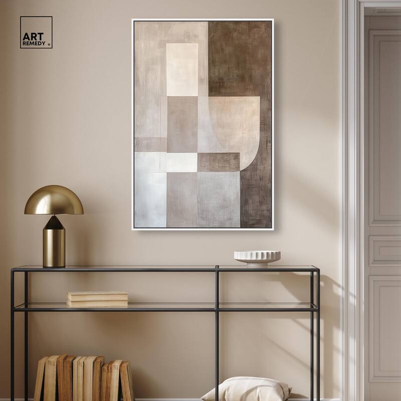 Neutral Tone Blocks I Canvas by Art Remedy
