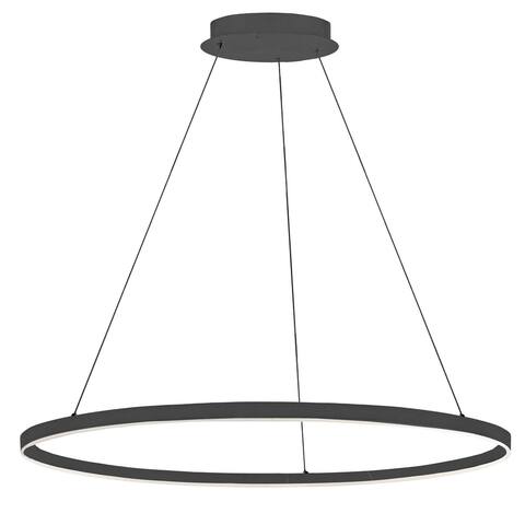 63W Chandelier, Matte Black with White Acrylic Diffuser