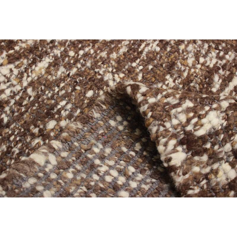 ECARPETGALLERY Braid weave Sienna Dark Brown Wool Rug - 4'11 x 7'6