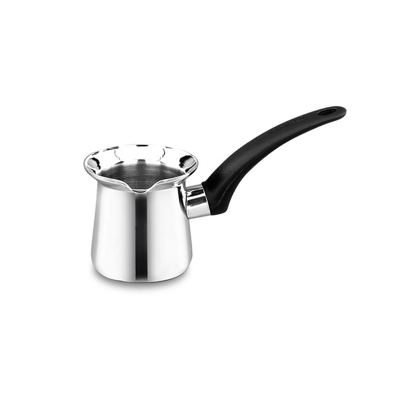 8 Ounce Stainless Steel Turkish Coffee Pot in Silver