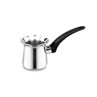 8 Ounce Stainless Steel Turkish Coffee Pot in Silver
