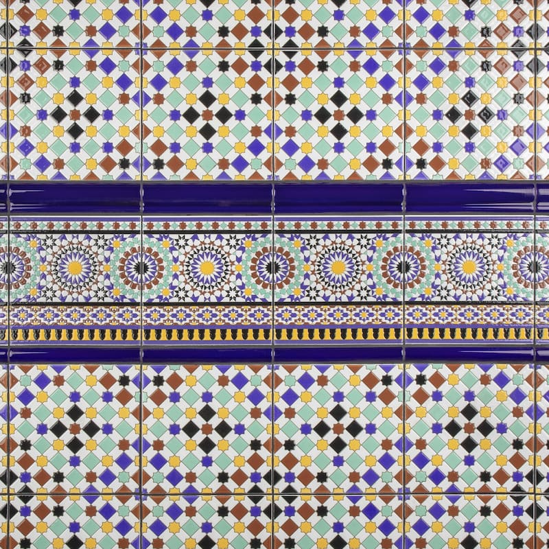 Merola Tile Sevillano Cigarro Cana Azul Cobalto 1" x 7-7/8" Ceramic Wall Trim - (1 Tile)
