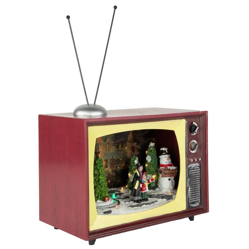 9.25" LED Lighted Animated and Musical TV Scene Christmas Display