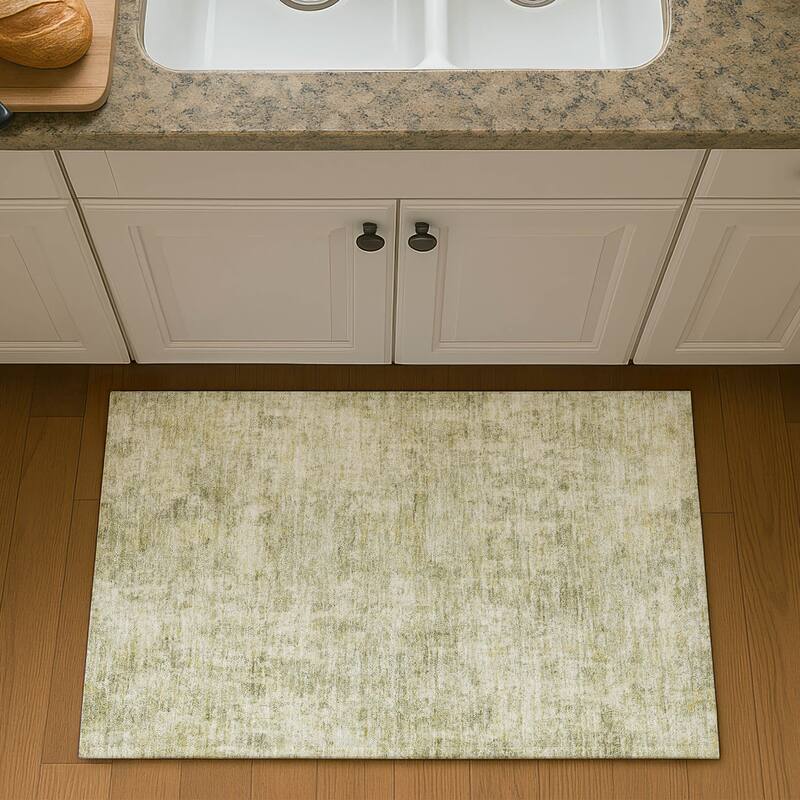 Premium Washable Super Soft Abstract Casual Mayfield Rug - Sage - 1'8" x 2'6"