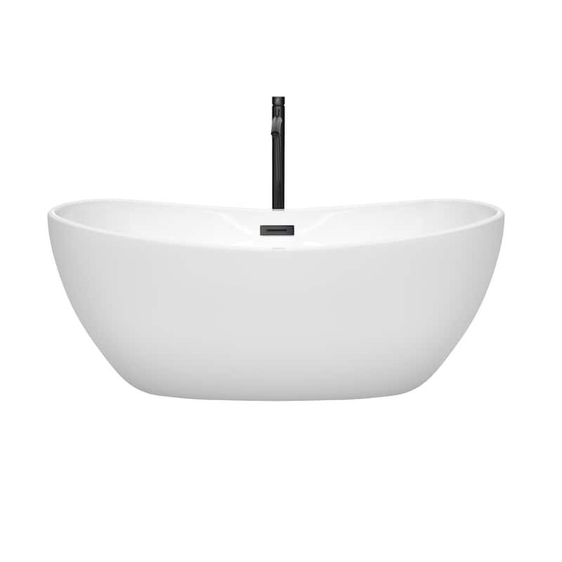 Wyndham Collection Rebecca 60" Freestanding Acrylic Soaking Tub with
