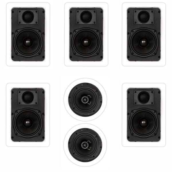 Shop Theater Solutions Ts 57 Flush Mount 7 Speaker Set In Wall Ceiling Home Theater Overstock 16330112