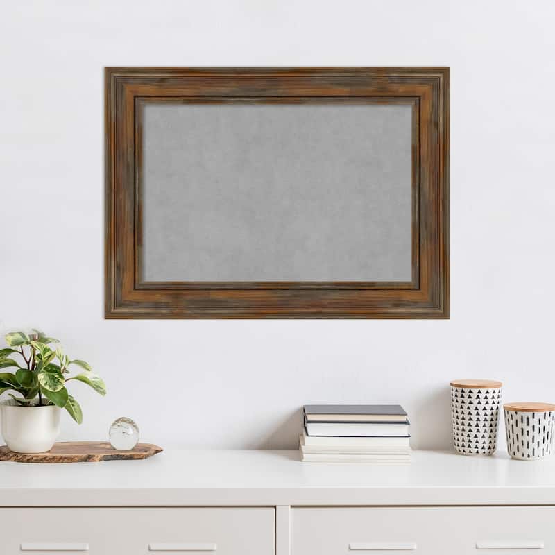 Amanti Art Alexandria Rustic Brown Framed Magnetic Board