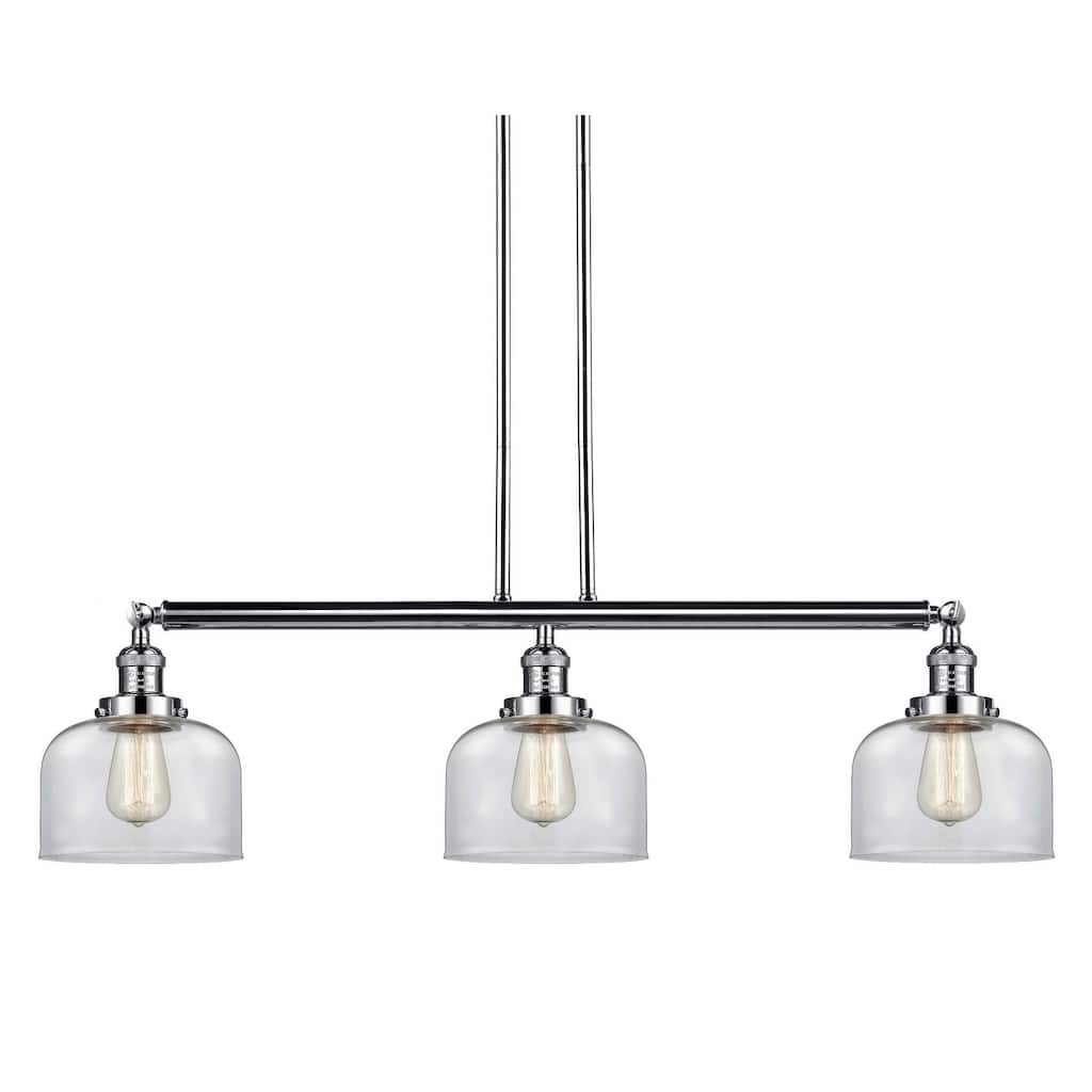 Innovations Lighting Large Bell 3 Light 41" Wide Linear Chandelier