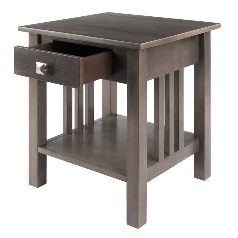 Stafford Accent Table, Oyster Gray - 19.92 x 18.98 x 22.05 inches