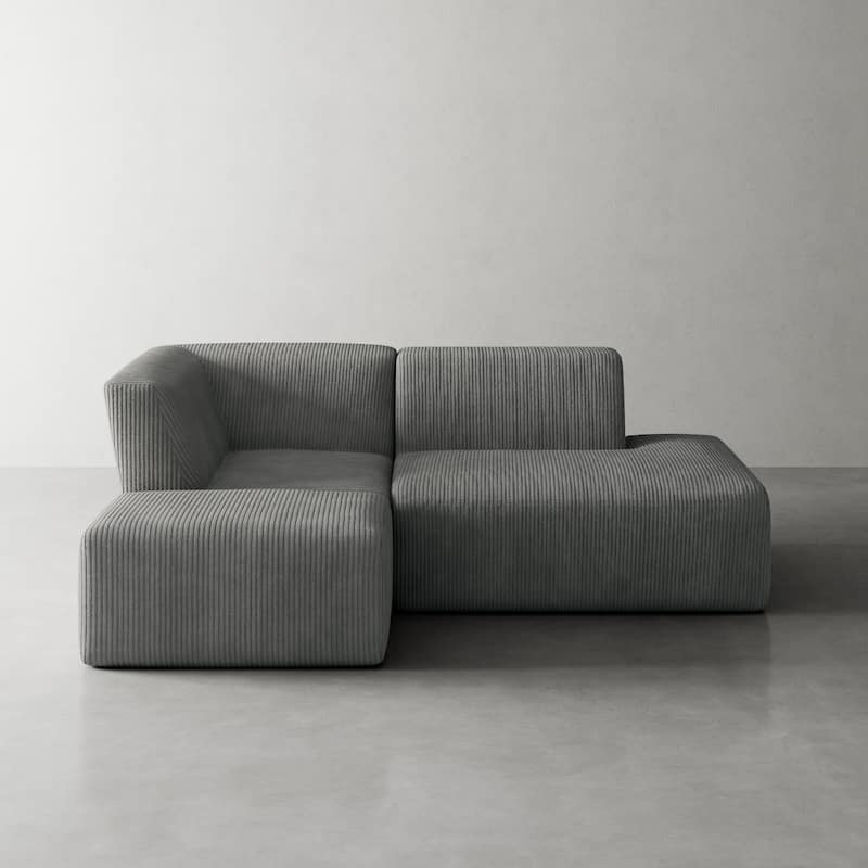 Oversized Corduroy Modular Sectional Fabric Sofa - GRAY/SIDE CHAIR&ARMCHAIR&OTTOMAN