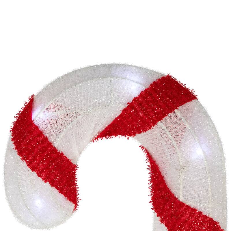 Lighted Candy Cane Christmas Pathway Lawn Stakes - 20" - Set of 3 - Red