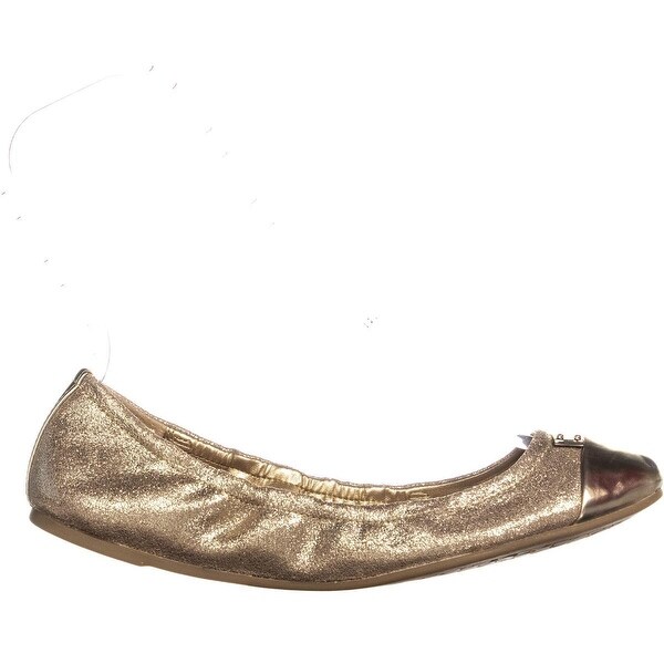 coach gold ballet flats