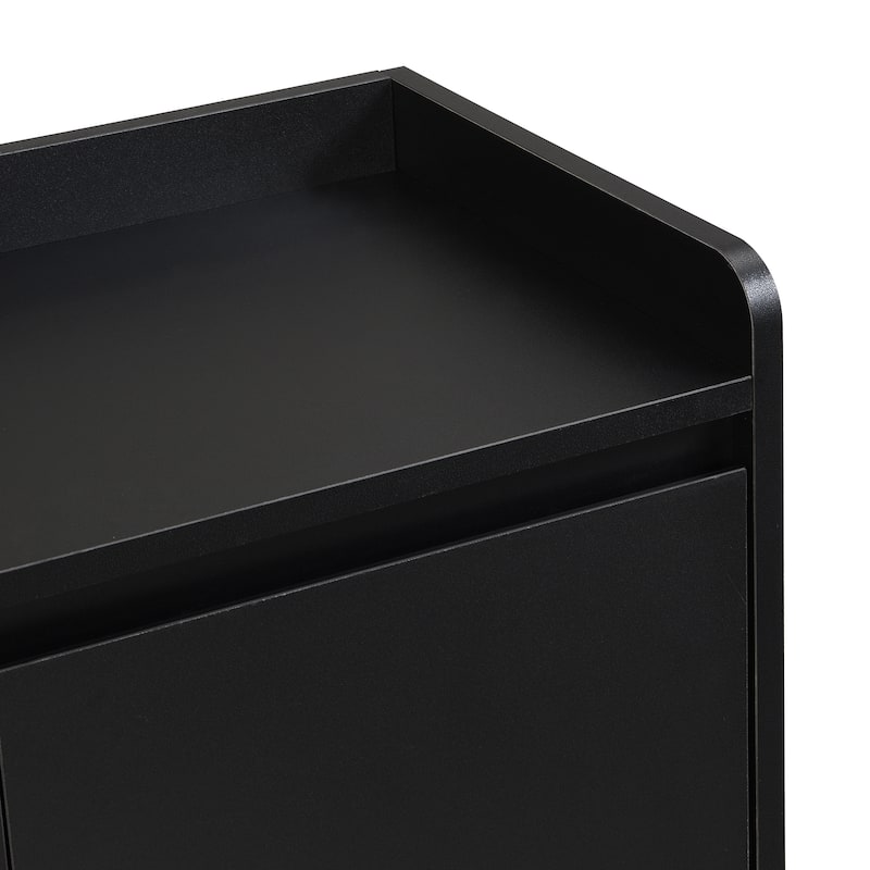 Sleek and Contemporary Shoe Cabinet with Adjustable Shelves, Minimalist Home Organizer with Solid Wood Legs, Storage Sideboard