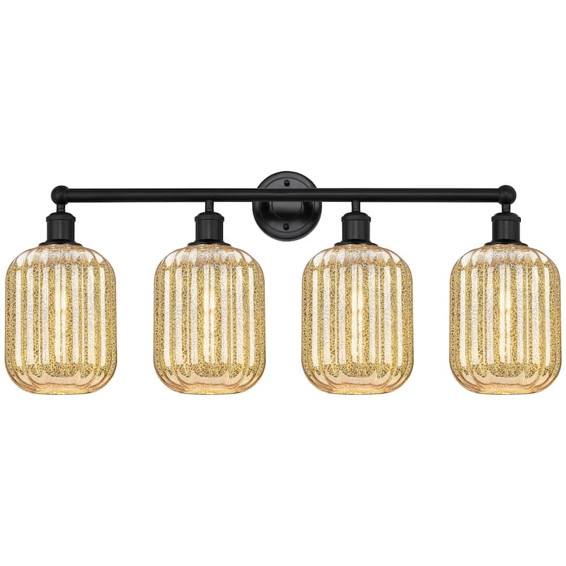 Innovations Lighting 616-4W-14-34 Preston Vanity Preston 4 Light 34" - Matte Black / Mercury