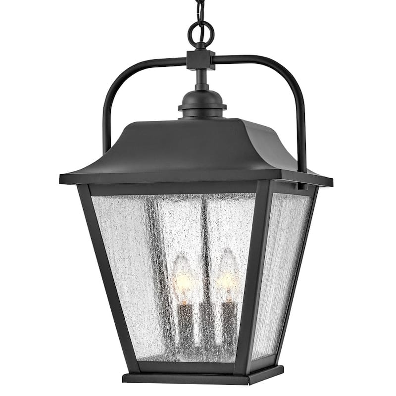 Hinkley Lighting 10012 Kingston 3 Light 12" Wide Taper Candle Pendant - Black
