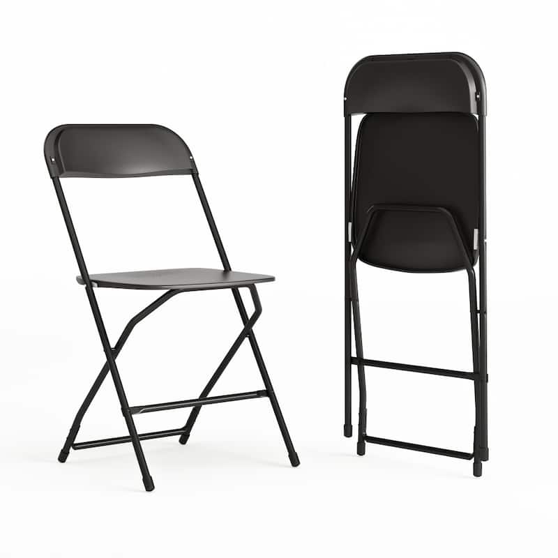 Plastic Folding Chair - 650LB Weight Capacity - Event Chair - Black
