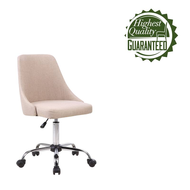 Porthos Home Roache Fabric Upholstered Office Chair with Chrome Base