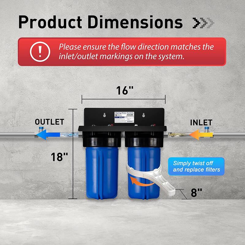 iSpring 2-Stage Lead Reducing Whole House Water Filtration System w/ 10" x 4.5"