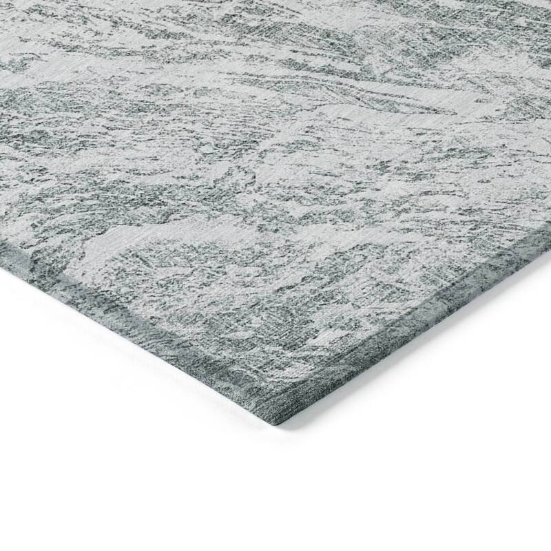 Machine Washable Indoor/ Outdoor Modern Abstract Chantille Rug