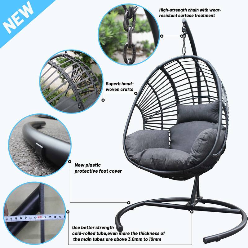 High Quality Wicker Swing Egg Chair Great for Indoors&Outdoors - N/A