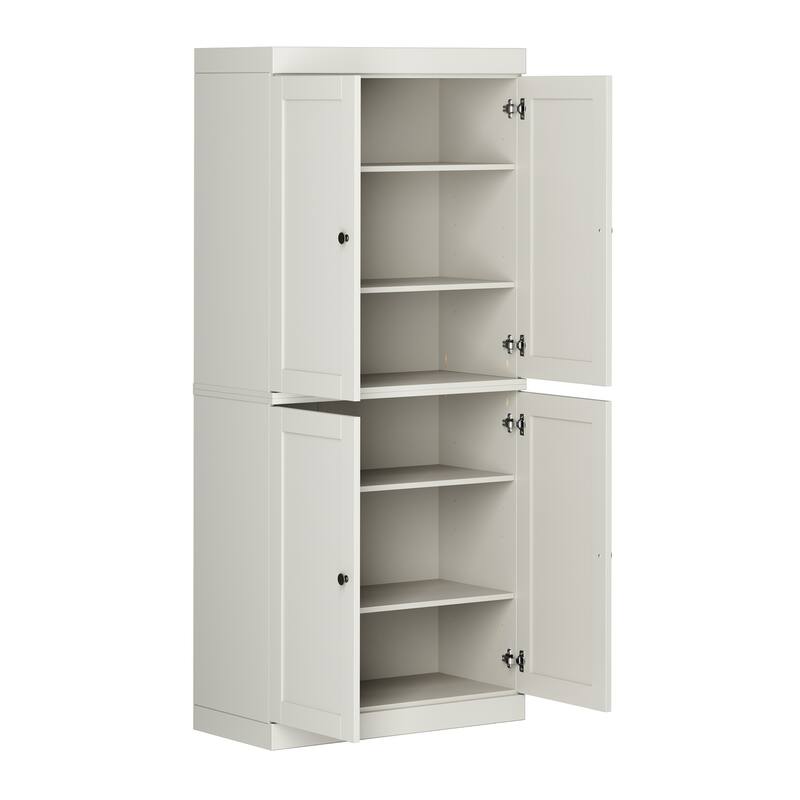 Palace Imports 100% Solid Wood Pantry Cabinet, Shaker Doors, Adjustable Shelves, 32" Wide, 71.5" Tall