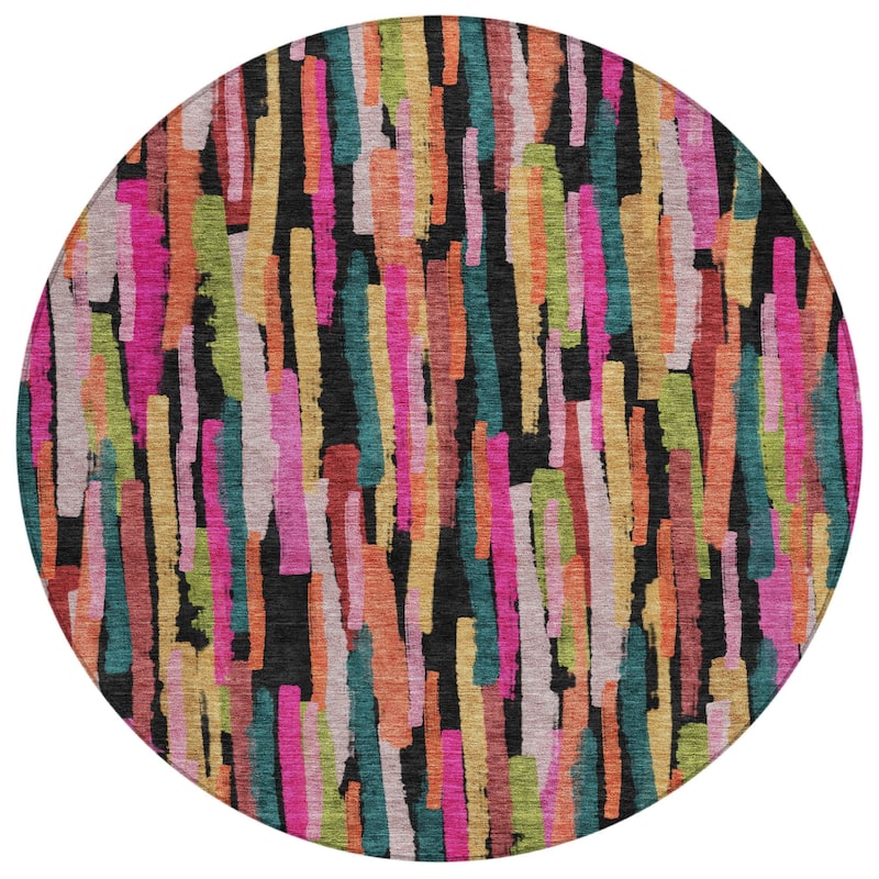 HomeRoots Striped Transitional Rectangle Outdoor Rug