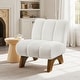preview thumbnail 1 of 8, Art Leon Modern Wood and Fabric Accent Sofa Chair Off-White