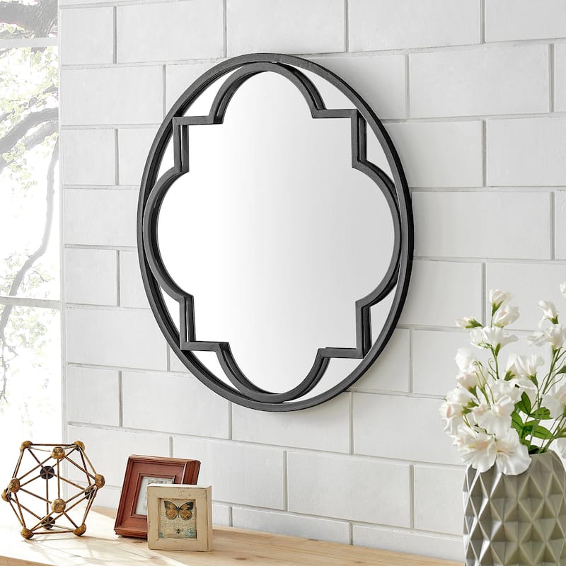 FirsTime & Co. Black Payton Quatrefoil Mirror, Metal - Black