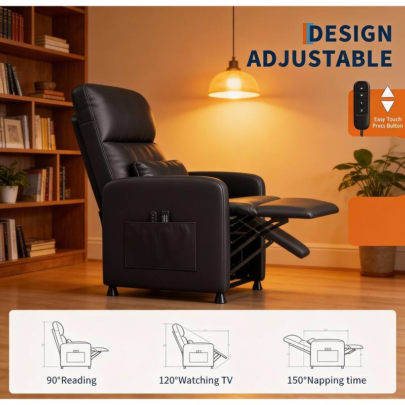 Power Recliner Chair, with Massage and Heat