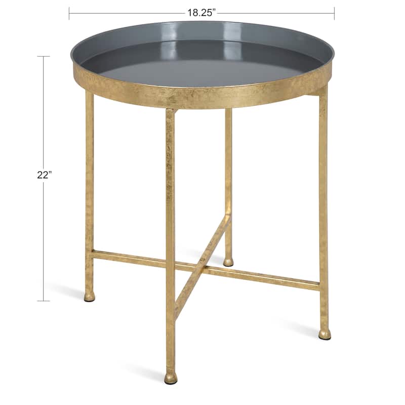 Kate and Laurel Celia Round Metal Side Table - 18.25x18.25x22