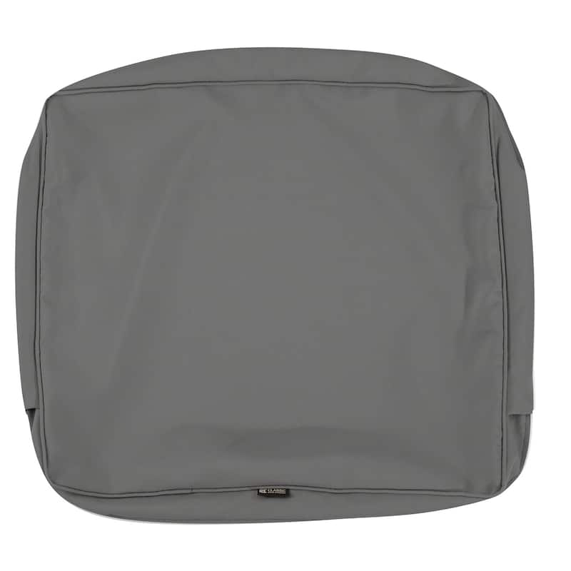 Classic Accessories Montlake Water-resistant Cushion Slip Cover - 21"W x 20"H x 4"Thick - Light Charcoal Grey