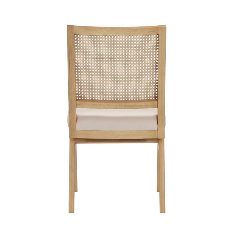Brown/White Fabric Upholstered Wood Frame Dining Chair, Set of 2, Sturdy Dining Chair for Dining Rooms - 22.75