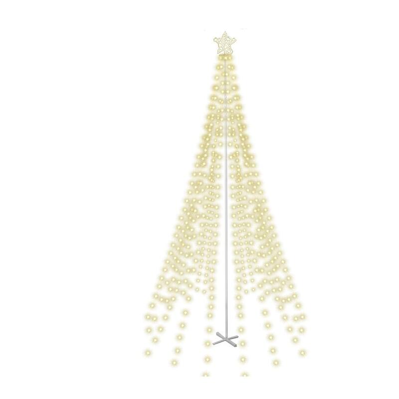 10 ft Cone Tree Yard Light Decorations, 560 LED Warm White Lights with Metal Stakes for Christmas