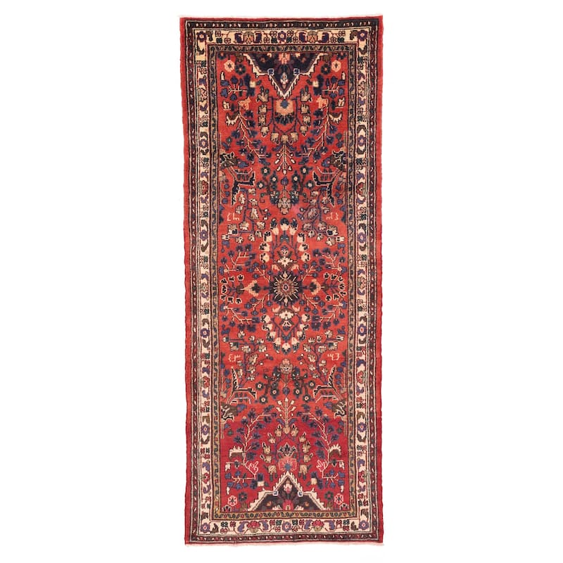 ECARPETGALLERY Hand-knotted Andelz Red Wool Rug - 3'5 x 9'6
