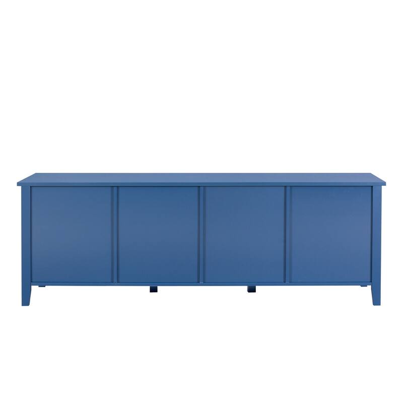 Retro Green Entertainment Center - 71" Solid Wood TV Console with Multi-Storage Space
