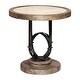 preview thumbnail 1 of 2, Uttermost Sydney 24 Inch Wide Mahogany Wood Accent Table with Stone