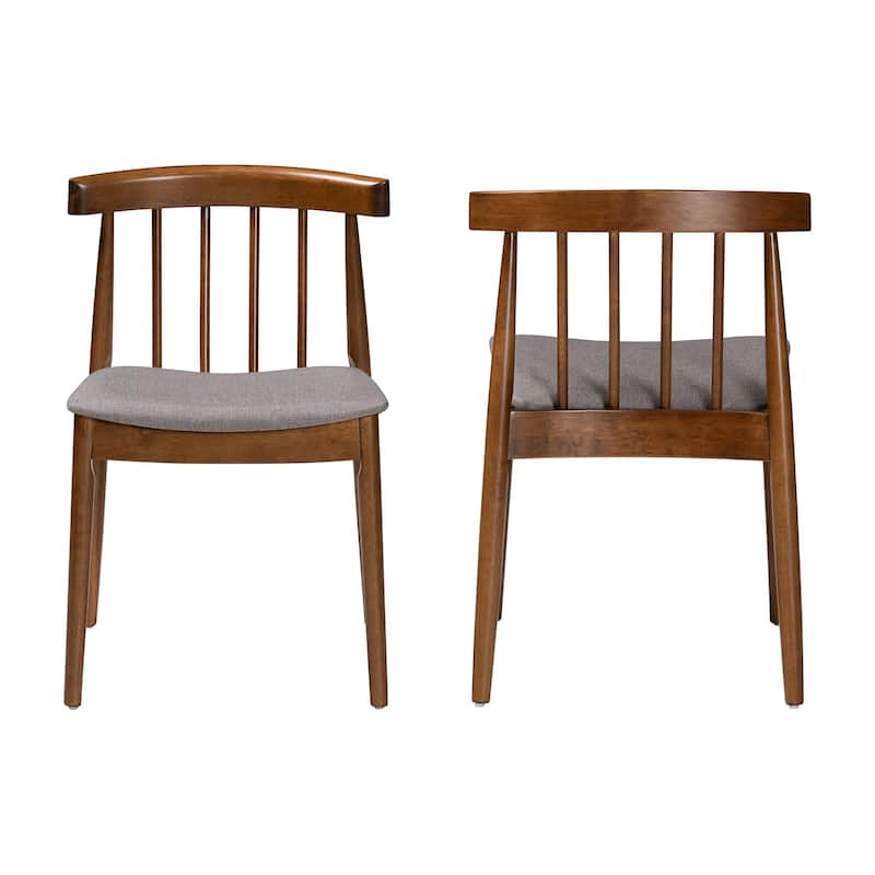 Mid-Century Beige Fabric Dining Chair Set by Baxton Studio