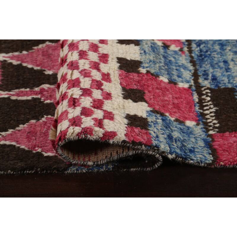 Tribal Geometric Oriental Moroccan Wool Area Rug Hand-knotted Carpet - 9'0" x 13'0"