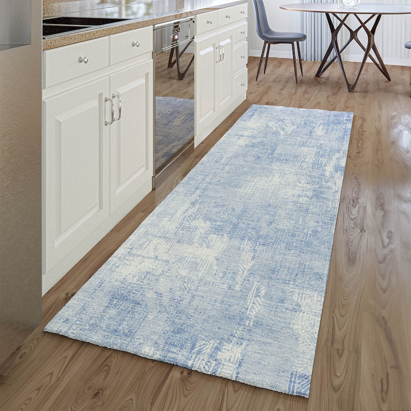 Premium Washable Super Soft Modern Imprints Mayfield Rug - Sky - 2' 3" x 7' 6"
