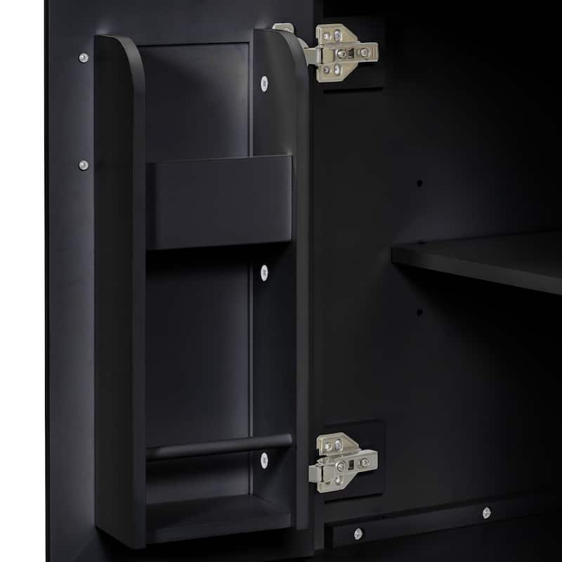 Roomfitters Modern 48" Bathroom Vanity with Ceramic Sink, Soft-Close Doors, Flip Drawer and Double-Layer Door Shelves