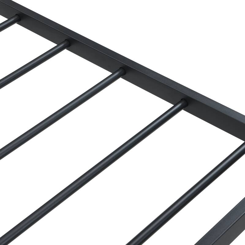 Twin Size Bed Frame, Heavy Duty Metal Bed Frame, Quick & Easy Assembly, No Noise, Black