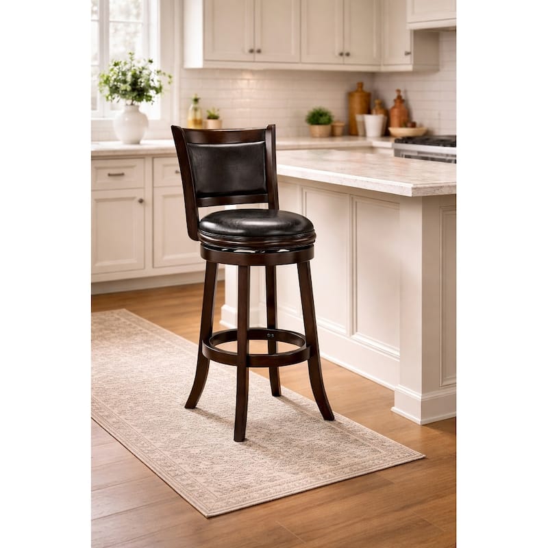 Augusta Wood Indoor Swivel Barstool - Brown - Bar Height