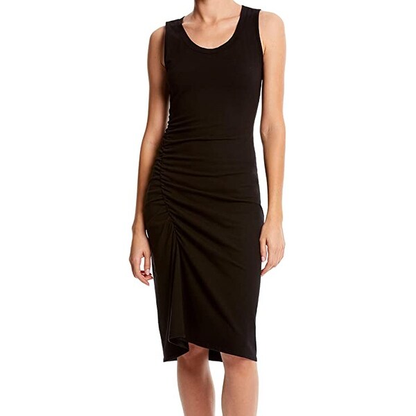 black fitted tank dress