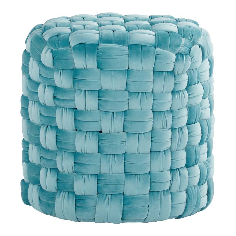 Silver Orchid Camilla Braided Round 16" Ottoman