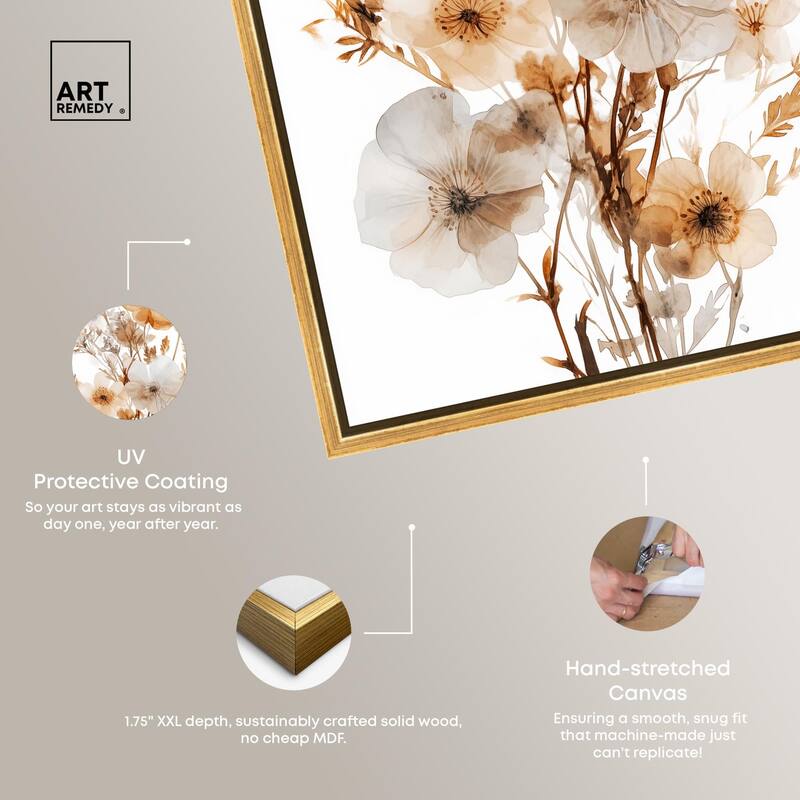 Parchment Petals Canvas by Art Remedy