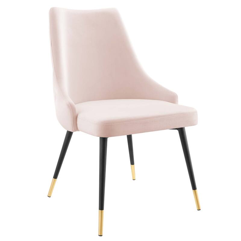 Modway Adorn Dining Side Chair Performance Velvet in Navy, Set of 2