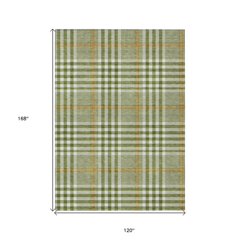 HomeRoots Plaid Transitional Rectangle Outdoor Rug